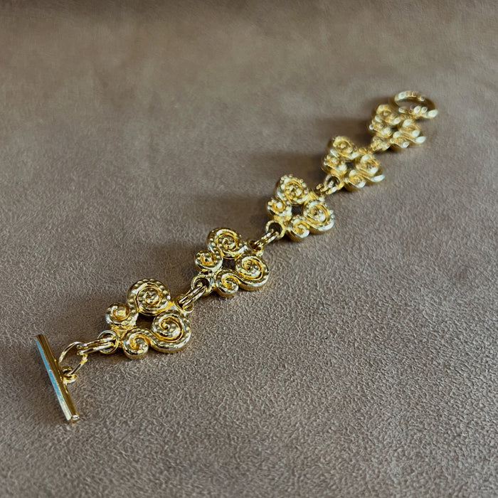 Vintage Gold Plated Scroll Bracelet