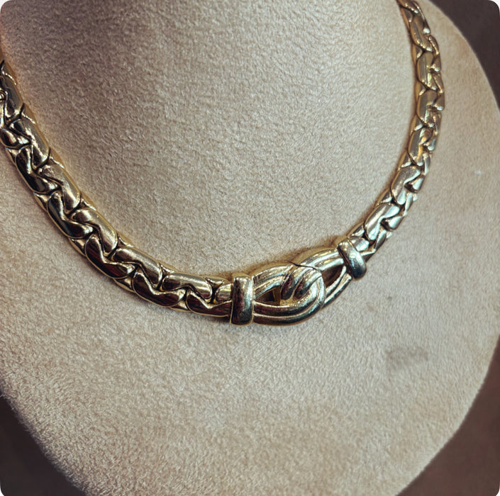 Grosse gold flat chain link necklace