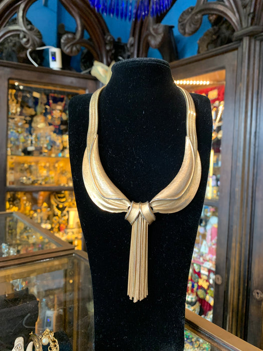 Vintage Trifari gold tassel necklace