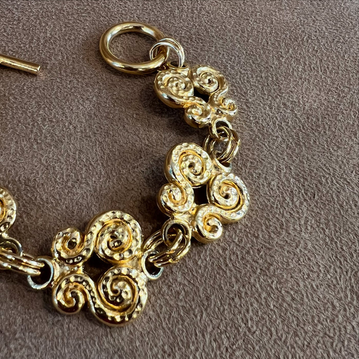 Vintage Gold Plated Scroll Bracelet
