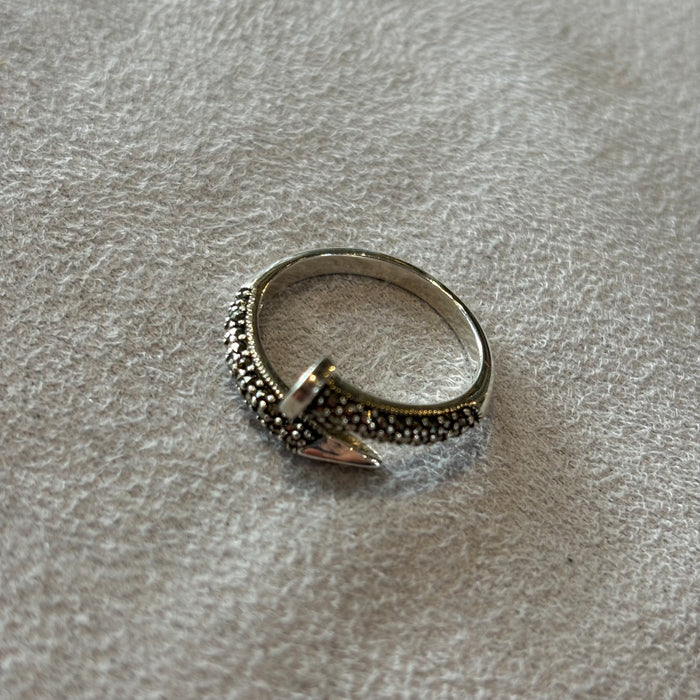 Silver Marcasite Nail Ring