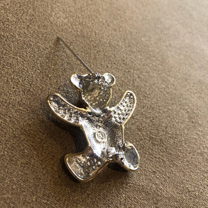 Sparkly Teddy Bear Brooch Pin