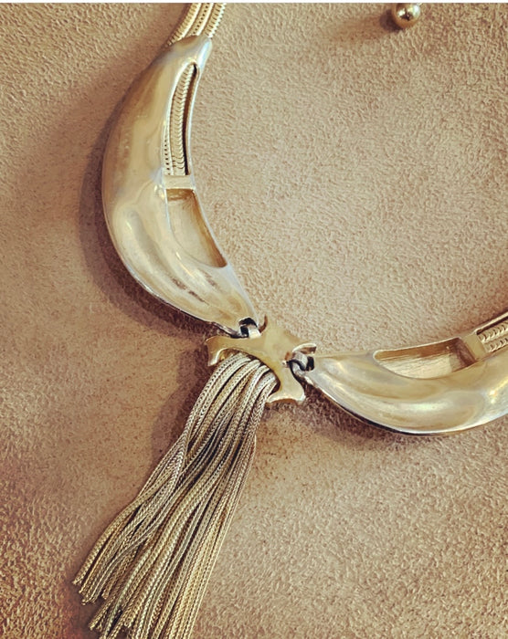 Vintage Trifari gold tassel necklace