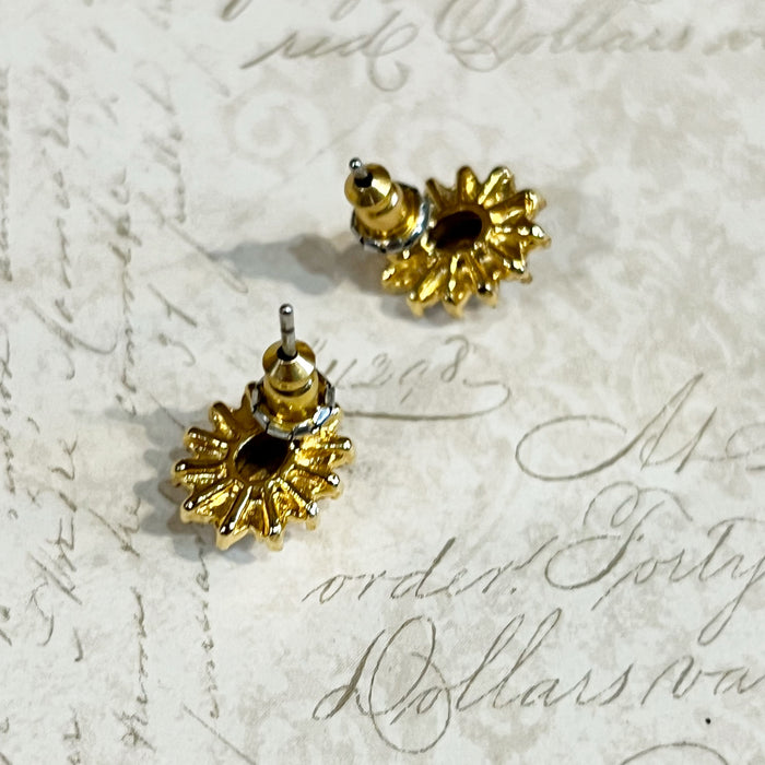 Emerald Crystal Vintage Stud Earrings