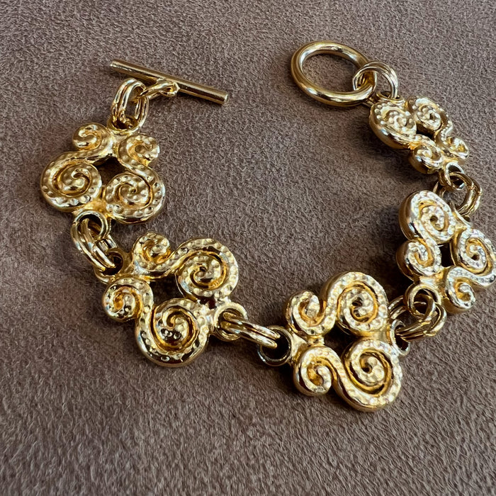 Vintage Gold Plated Scroll Bracelet