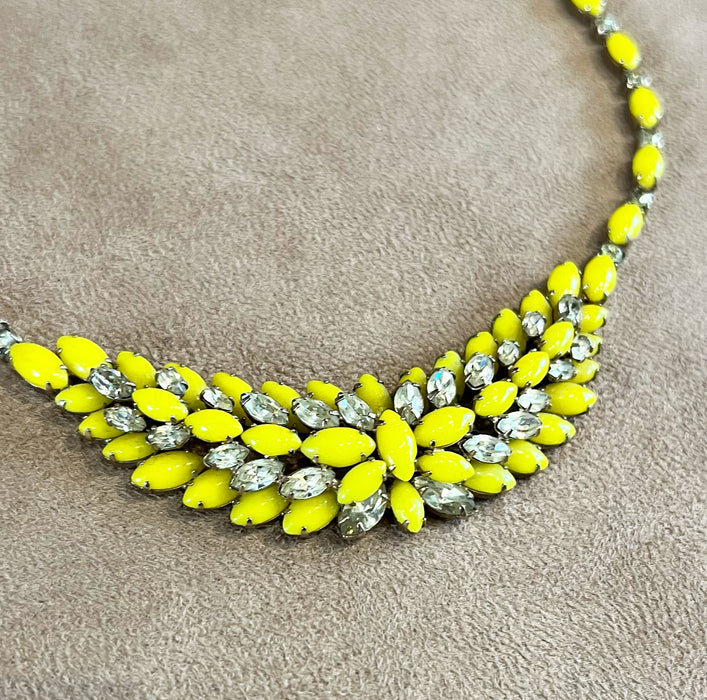 Vintage Yellow Crystal Necklace by Kramer