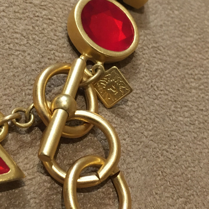 Anne Klein Red Resin shapes Statement Necklace