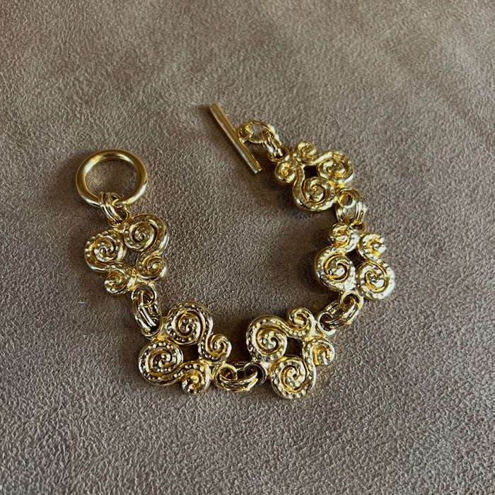 Vintage Gold Plated Scroll Bracelet