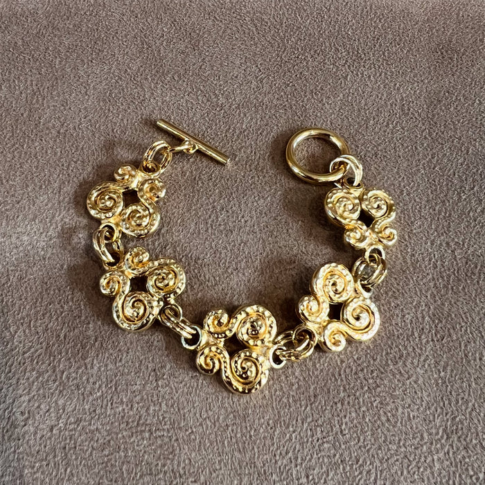 Vintage Gold Plated Scroll Bracelet