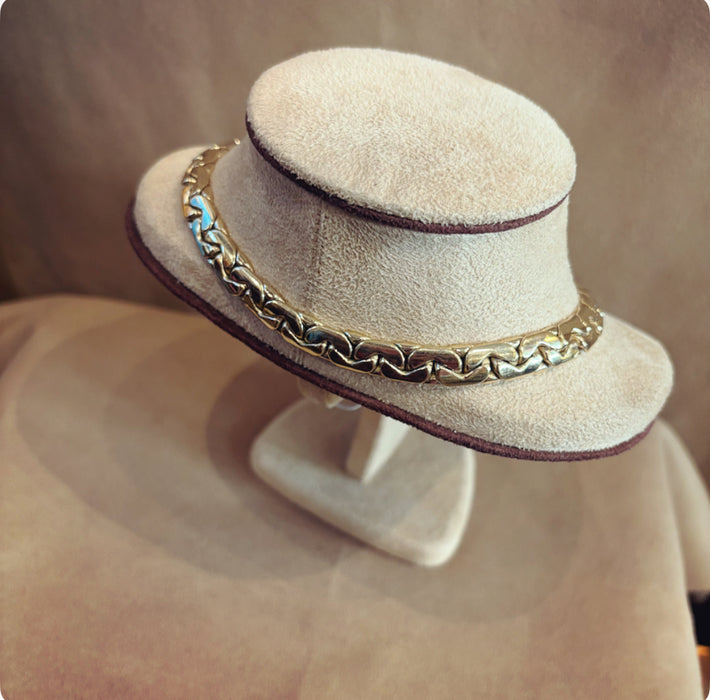 Grosse gold flat chain link necklace