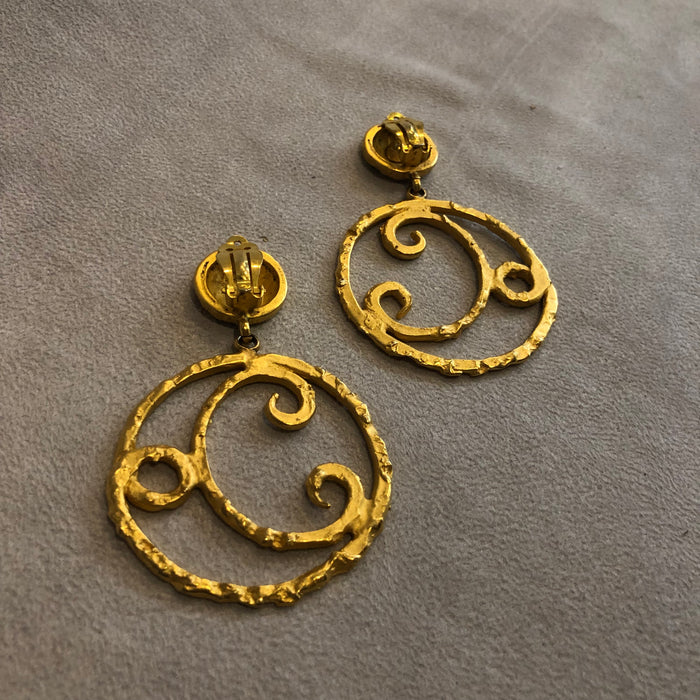 Deanna Hamro Gold hoop statement earrings