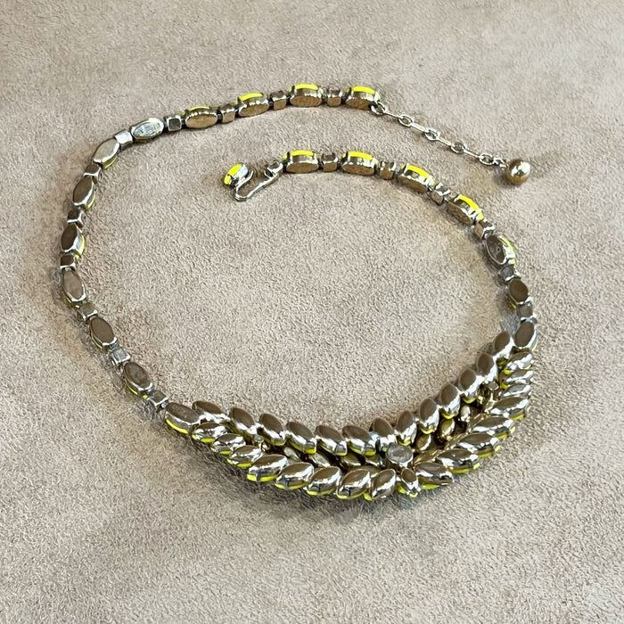 Vintage Yellow Crystal Necklace by Kramer