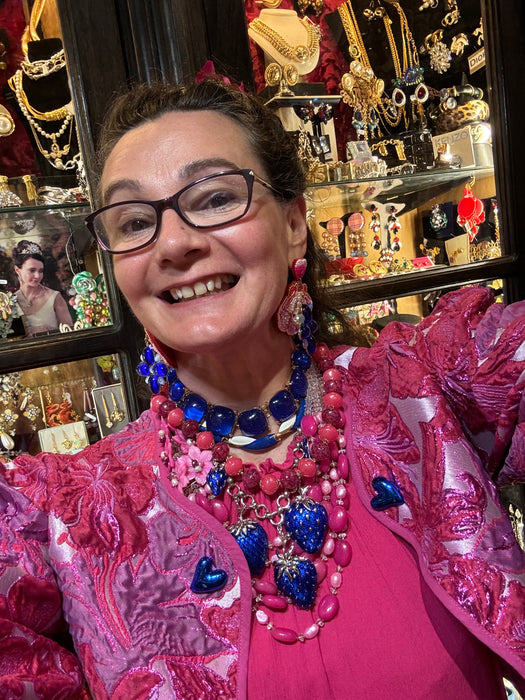 Strawberry Necklace Red Enamel Gold