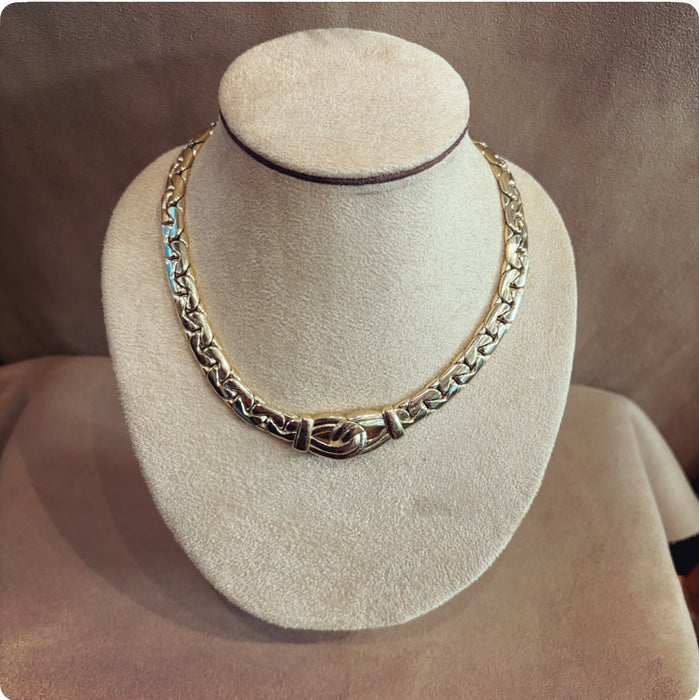Grosse gold flat chain link necklace