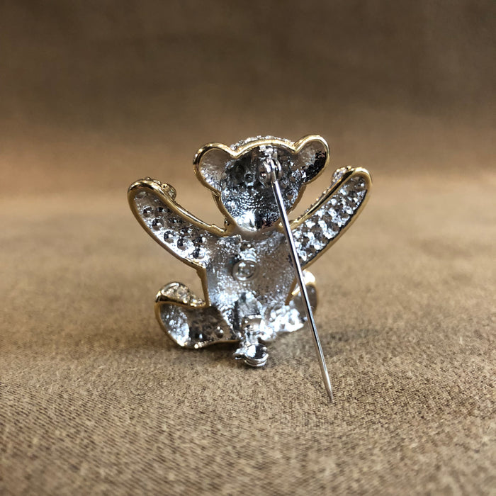 Sparkly Teddy Bear Brooch Pin