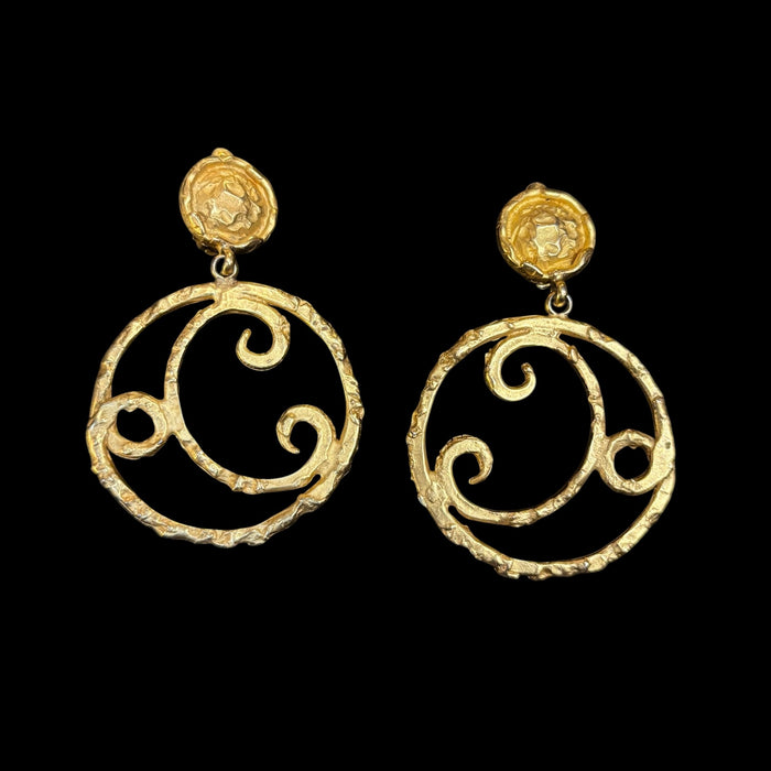 Deanna Hamro Gold hoop statement earrings