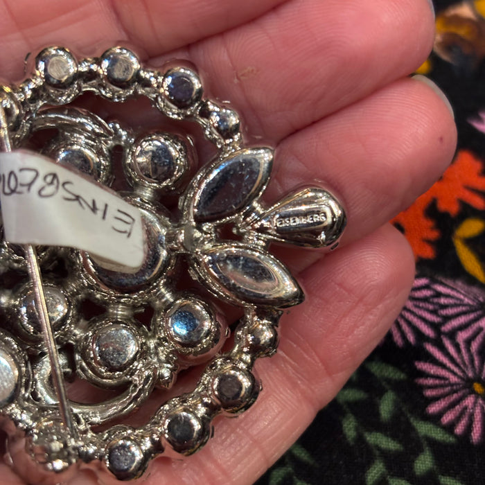 Eisenberg vintage clear diamante brooch