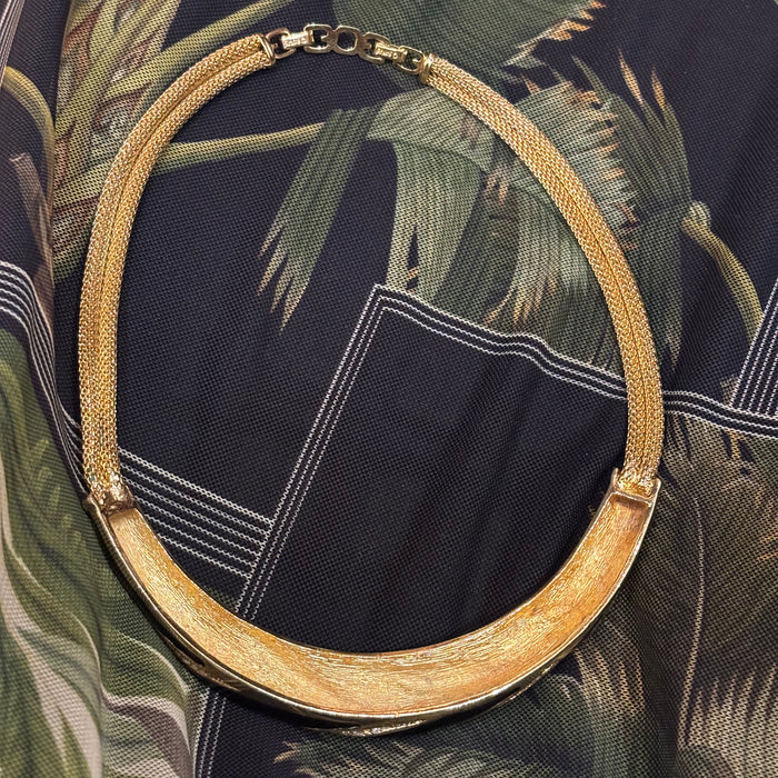 Grosse Vintage Black Enamel Necklace
