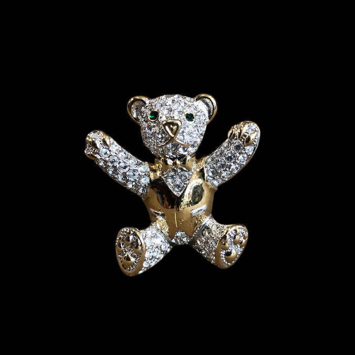 Sparkly Teddy Bear Brooch Pin