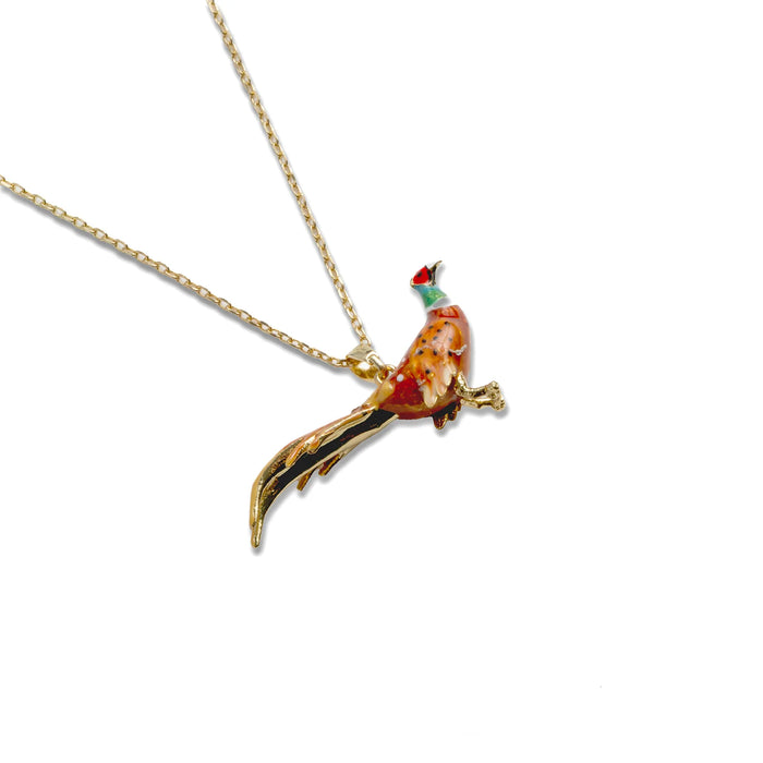 Pheasant drop pendant necklace  by Bill Skinner