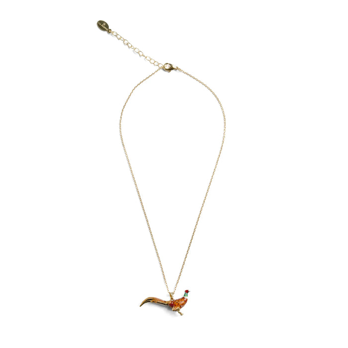 Pheasant drop pendant necklace  by Bill Skinner