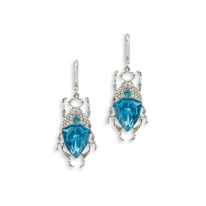 Icy blue bug earrings by Bill Skinner