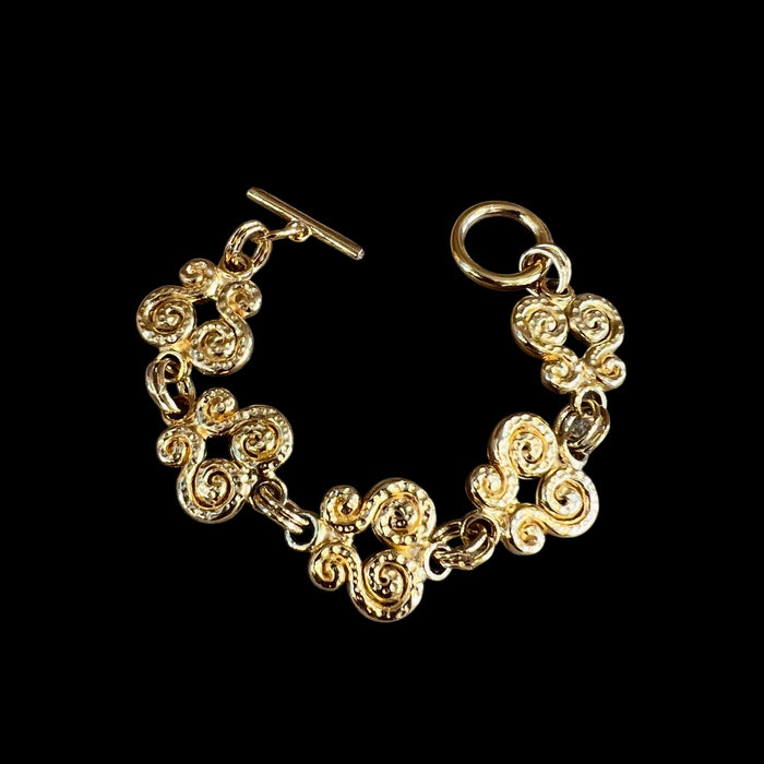 Vintage Gold Plated Scroll Bracelet