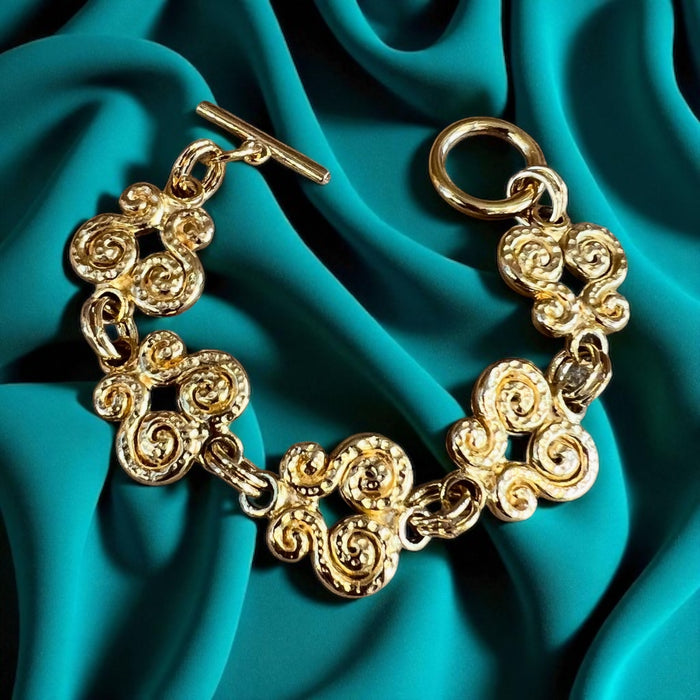 Vintage Gold Plated Scroll Bracelet