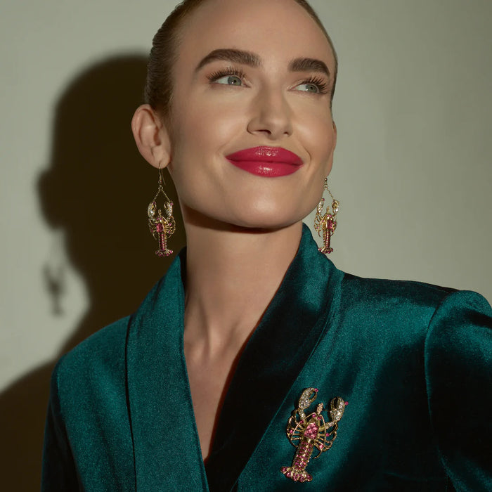 Jewelled Lobster Earrings by Bill Skinner