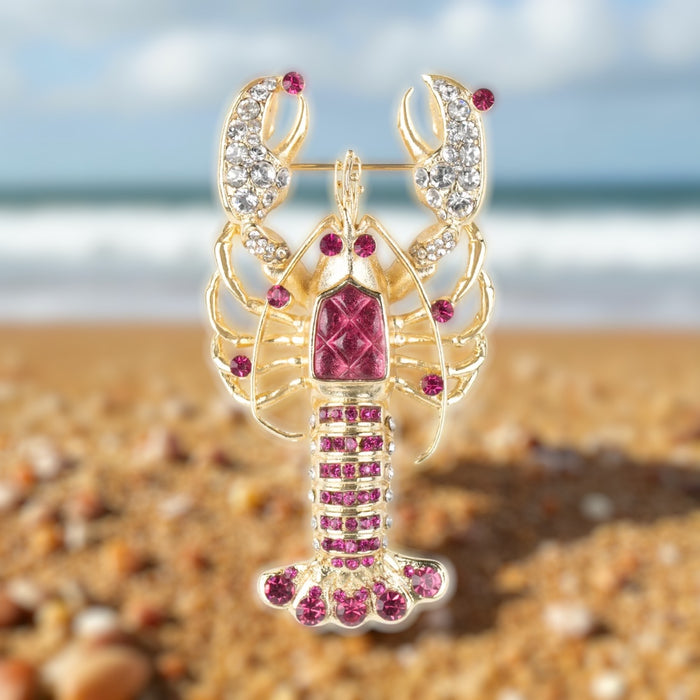 Jewelled Lobster Brooch by Bill Skinner