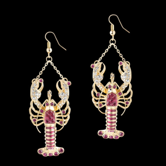 Jewelled Lobster Earrings by Bill Skinner