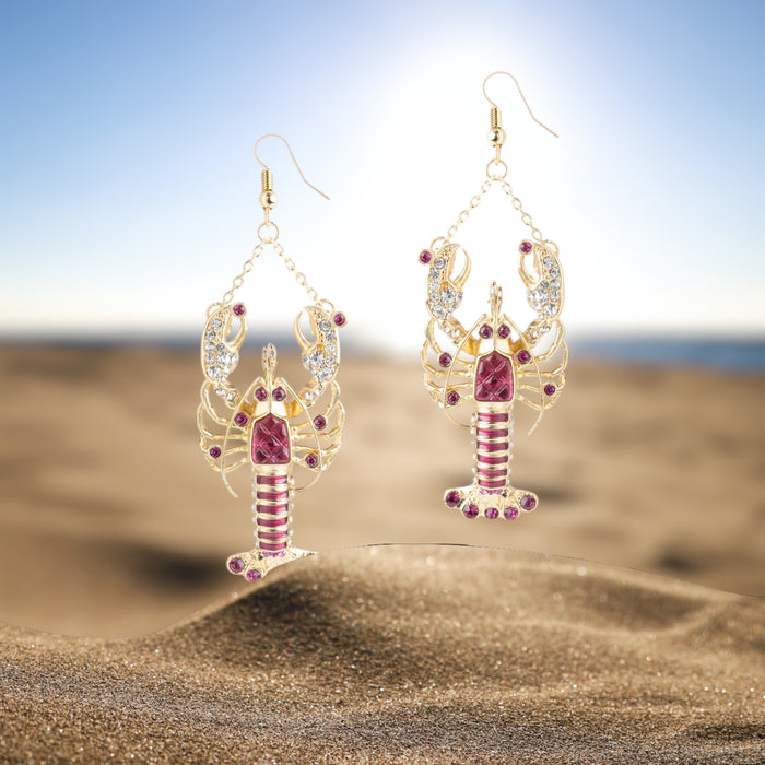 Jewelled Lobster Earrings by Bill Skinner