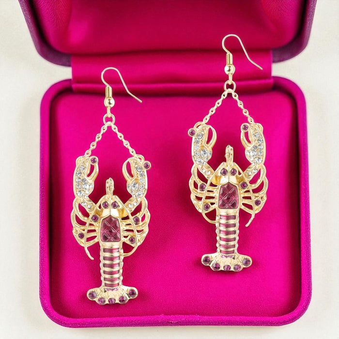 Jewelled Lobster Earrings by Bill Skinner