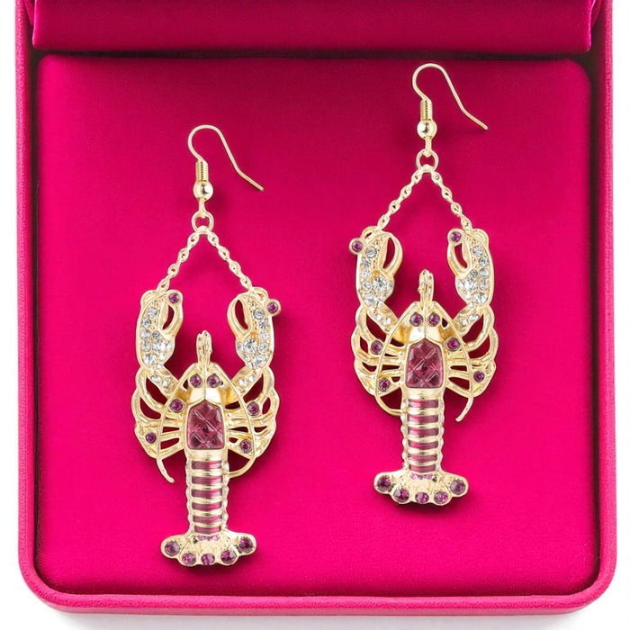 Jewelled Lobster Earrings by Bill Skinner