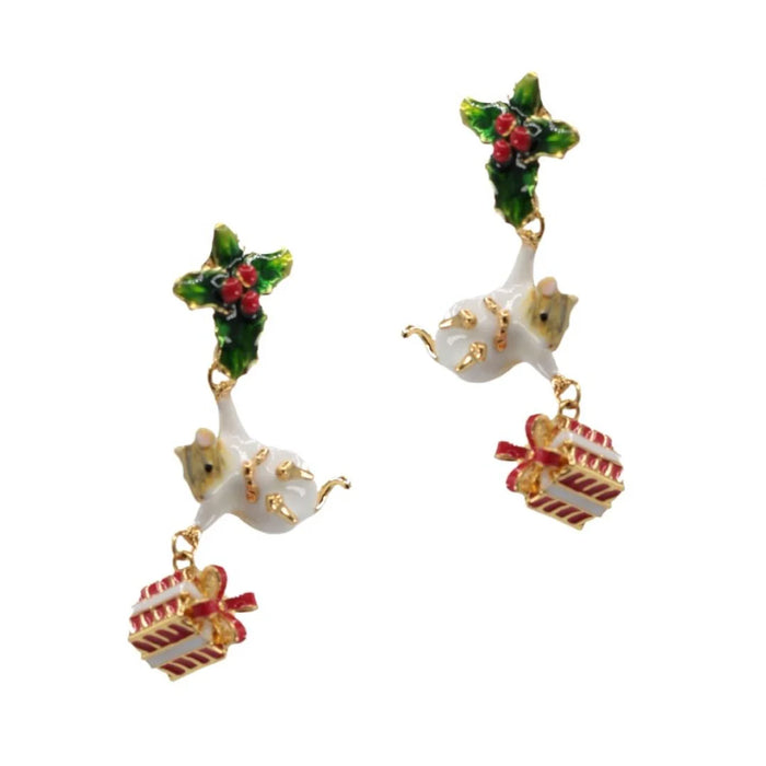 Christmas Mouse Earrings by Bill Skinner