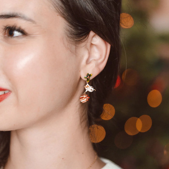 Christmas Mouse Earrings by Bill Skinner