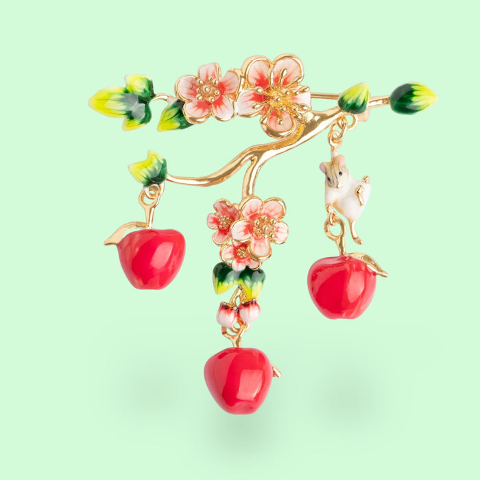 Mouse & Appleblossum brooch by Bill Skinner