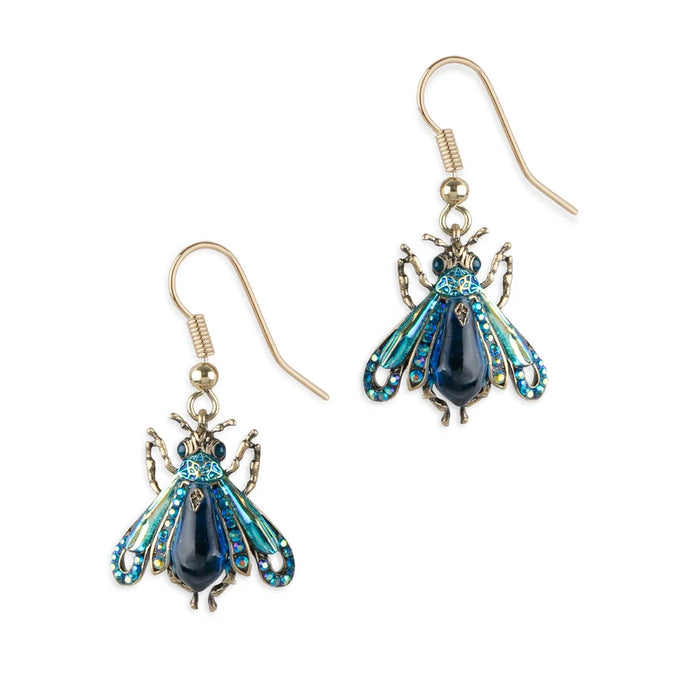Blue Moth earrings by Bill Skinner