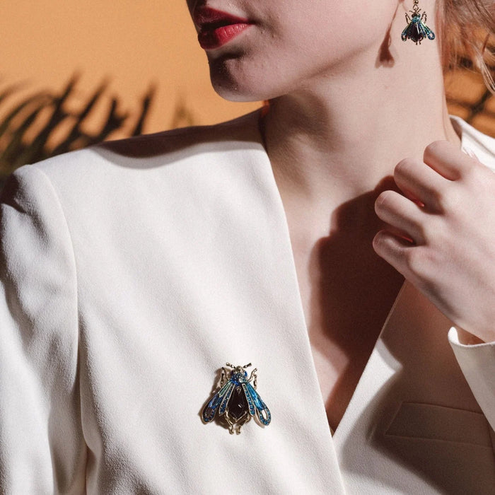 Blue Moth earrings by Bill Skinner