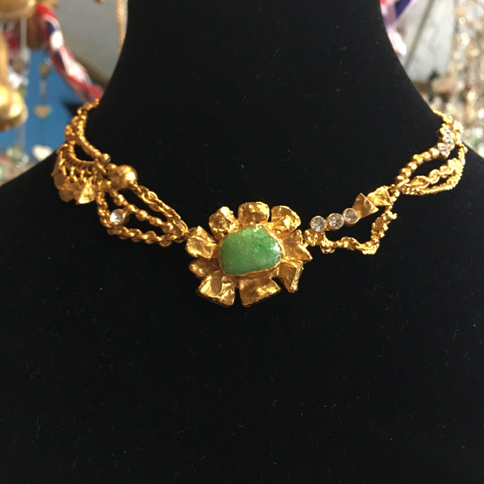 Vintage Christian Lacroix Statement green Necklace