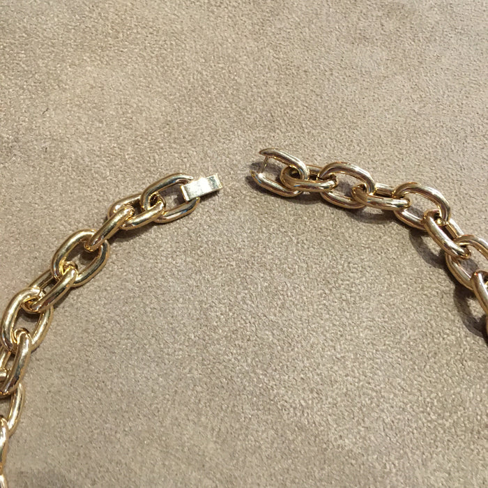 Vintage Gold Plated Chunky Chain Necklace