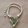 Miriam Haskell Vintage Necklace Pearl Green Glass - The Hirst Collection