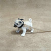 Pug dog pendant by And Mary in tan, porcelaine with bow - The Hirst Collection