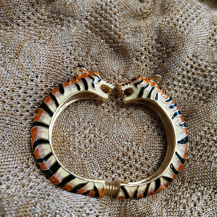 Tiger enamel Bracelet by Kenneth Jay Lane - The Hirst Collection