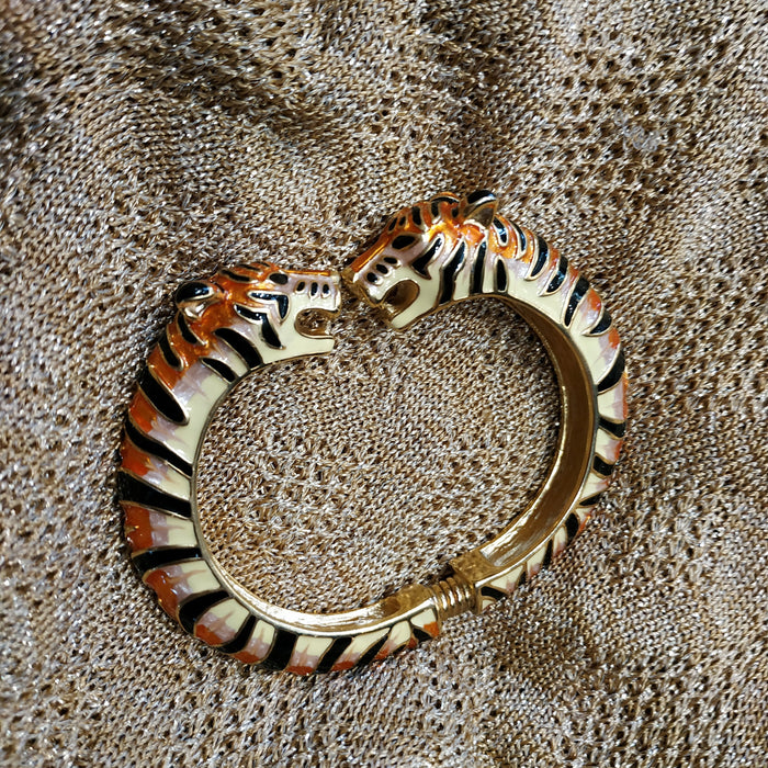 Tiger enamel Bracelet by Kenneth Jay Lane - The Hirst Collection