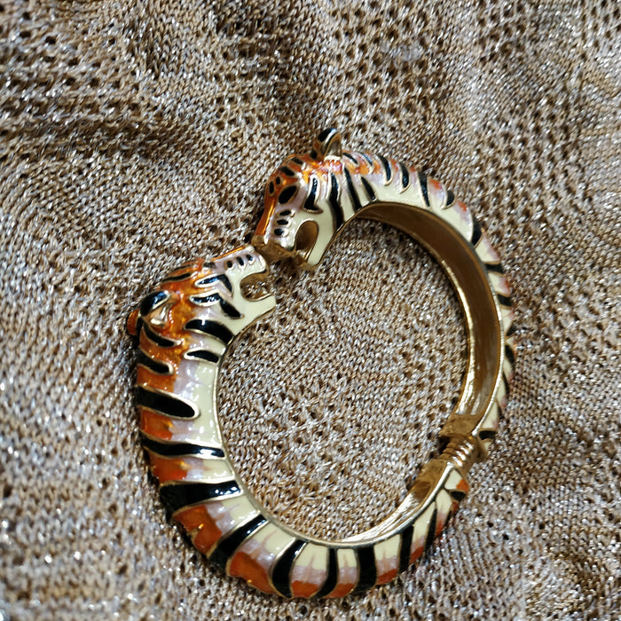 Tiger enamel Bracelet by Kenneth Jay Lane - The Hirst Collection