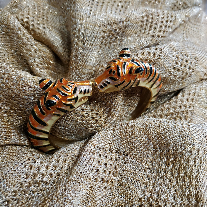 Tiger enamel Bracelet by Kenneth Jay Lane - The Hirst Collection