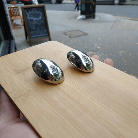 Vintage chunky silver clip on earrings by Askew London - The Hirst Collection