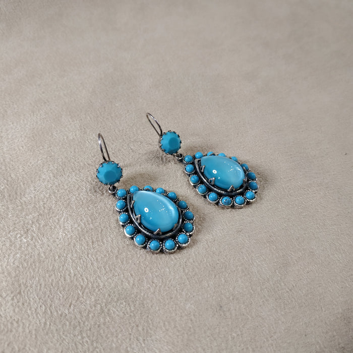 Askew London Blue Earrings Glass unsigned - The Hirst Collection