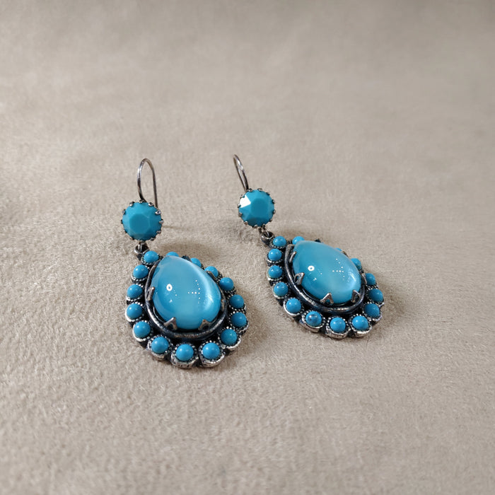 Askew London Blue Earrings Glass unsigned - The Hirst Collection